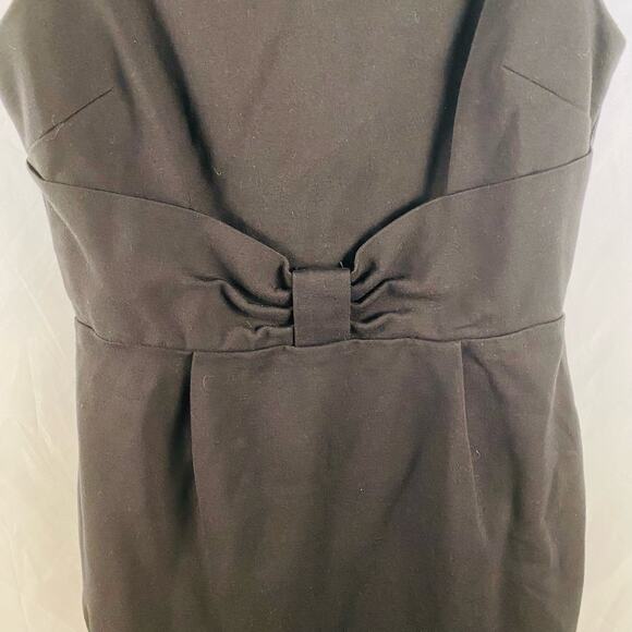 Kate Spade Black Classic Sheath Dress Waist Bow Detail Size 6 Minimalist‎ - Picture 2 of 8
